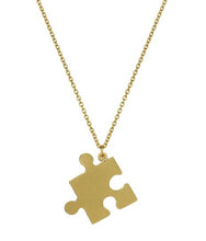 Load image into Gallery viewer, Floral Puzzle Piece Necklace, Goldplate