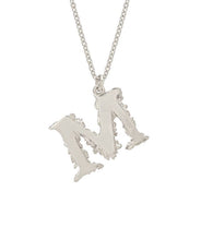 Load image into Gallery viewer, Floral Letter 'M' Necklace, Sterling Silver