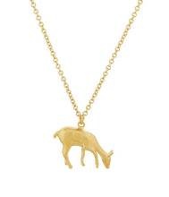Load image into Gallery viewer, Grazing Doe Necklace, Goldplate