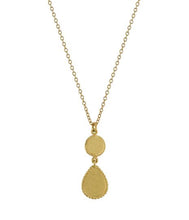 Load image into Gallery viewer, Love of Nature Heart & Flower Drop Necklace, Goldplate