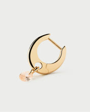 Load image into Gallery viewer, Peach Lily Hoops, Goldplate