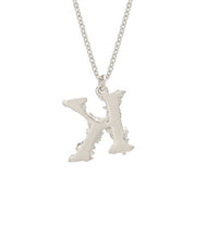 Load image into Gallery viewer, Floral Letter K Necklace, Silver