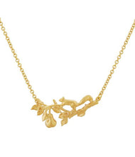 Load image into Gallery viewer, Scampering Squirrel Inline Branch Necklace, Goldplate