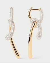 Load image into Gallery viewer, Pavé Twist Hoops, Goldplate