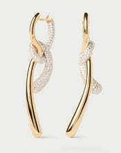 Load image into Gallery viewer, Pavé Twist Hoops, Goldplate