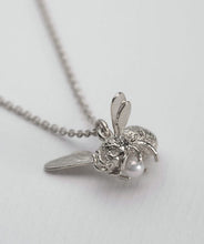 Load image into Gallery viewer, Flying Bee Pearl Necklace, Sterling Silver