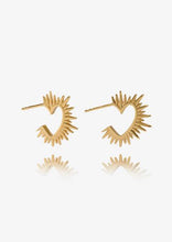 Load image into Gallery viewer, Electric Love Heart Hoop Earrings, Goldplate