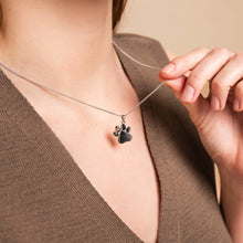 Load image into Gallery viewer, Paw Prints Pendant with Topaz, Sterling Silver & Welsh Gold