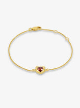 Load image into Gallery viewer, Electric Love Garnet Heart Bracelet, Gold