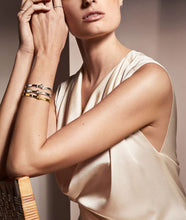 Load image into Gallery viewer, Torun Bangle Medium, Sterling Silver & 18ct Yellow Gold