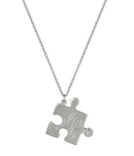 Load image into Gallery viewer, Floral Puzzle Piece Necklace, Sterling Silver