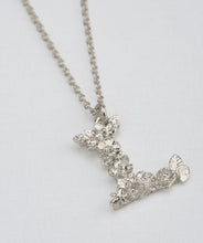 Load image into Gallery viewer, Floral Letter 'L' Necklace, Sterling Silver