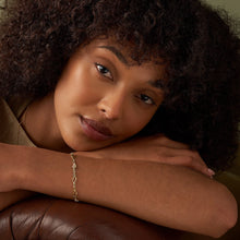 Load image into Gallery viewer, Past Present Future® Multi-Link Bracelet with Diamond, 9ct yellow Gold & Welsh Gold