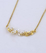 Load image into Gallery viewer, In-Line Garden Gathering Necklace with Itsy Bitsy Bee, Silver & Goldplate