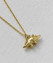Load image into Gallery viewer, Teeny Tiny Stegosaurus Necklace, 18ct Yellow Gold