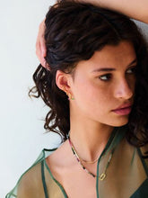 Load image into Gallery viewer, Watermelon T-Bar Huggie Hoop Earrings, Goldplate