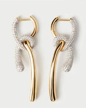 Load image into Gallery viewer, Pavé Twist Hoops, Goldplate