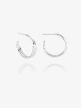 Load image into Gallery viewer, Medium Evolve Hoop Earrings, Silver