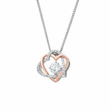 Load image into Gallery viewer, Forever Yours Heart Pendant with Topaz, Sterling Silver & Welsh Gold
