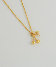 Load image into Gallery viewer, Small & Sweet Cherry Necklace, Goldplate