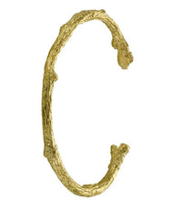 Load image into Gallery viewer, Apple Blossom Brance Open Cuff Bangle, Goldplate