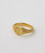 Load image into Gallery viewer, Victoriana Heart Signet Ring, Goldplate