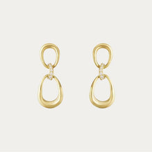 Load image into Gallery viewer, Offspring Loop Earrings, 18ct Yellow Gold & Diamond