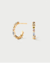 Load image into Gallery viewer, Lotus Small Hoops, Goldplate