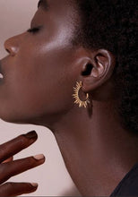 Load image into Gallery viewer, Electric Goddess Medium Hoop Earrings, Goldplate