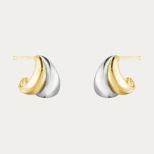 Load image into Gallery viewer, Curve Earrings Small, Sterling Silver & 18ct Yellow Gold