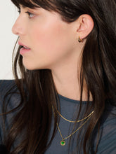 Load image into Gallery viewer, Electric Love Green Agate Heart Necklace, Goldplate