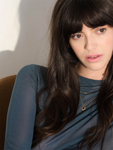 Load image into Gallery viewer, Electric Love Sapphire Heart Necklace, Goldplate