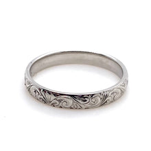Load image into Gallery viewer, Platinum, 3mm Engraved Wedding Ring