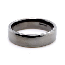Load image into Gallery viewer, 18ct White Gold & Black Rhodium, 6mm Flat Court Wedding Ring
