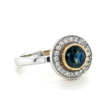 Load image into Gallery viewer, 18ct White & Yellow Gold, 0.71ct Sapphire & Diamond Ring
