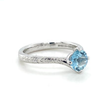 Load image into Gallery viewer, 18ct White Gold, 0.71ct Aquamarine Crossover Ring