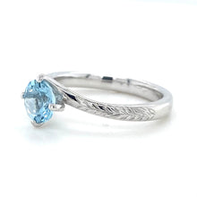 Load image into Gallery viewer, 18ct White Gold, 0.71ct Aquamarine Crossover Ring
