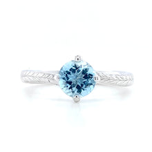 Load image into Gallery viewer, 18ct White Gold, 0.71ct Aquamarine Crossover Ring