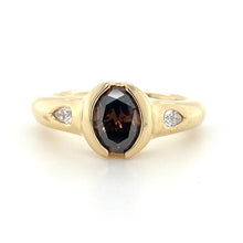 Load image into Gallery viewer, 18ct Yellow Gold, 1.04ct Brown & White Diamond Ring