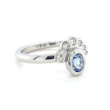 Load image into Gallery viewer, Platinum, 0.49ct Sapphire and Diamond Ring