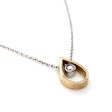 Load image into Gallery viewer, 9ct Yellow & White Gold Diamond, Diamond Pear Cut-Out Pendant