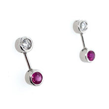 Load image into Gallery viewer, Platinum, Ruby & Diamond Earrings