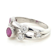 Load image into Gallery viewer, Platinum, 0.77ct Ruby & Diamond Ring