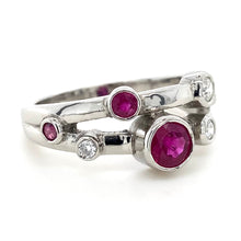 Load image into Gallery viewer, Platinum, 0.77ct Ruby & Diamond Ring