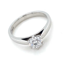 Load image into Gallery viewer, Platinum, 0.70ct E SI1 Mined Diamond Ring