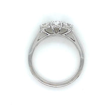 Load image into Gallery viewer, Platinum, 0.90tcw F SI1 Mined Diamond Trilogy Ring
