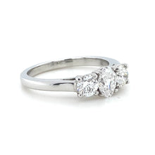 Load image into Gallery viewer, Platinum, 0.90tcw F SI1 Mined Diamond Trilogy Ring