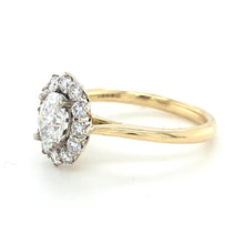 Load image into Gallery viewer, 18ct White & Yellow Gold, 1.17tcw E/G SI1 Mined Diamond Cluster Ring
