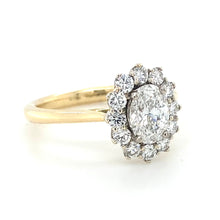 Load image into Gallery viewer, 18ct White & Yellow Gold, 1.17tcw E/G SI1 Mined Diamond Cluster Ring