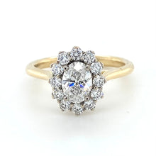 Load image into Gallery viewer, 18ct White & Yellow Gold, 1.17tcw E/G SI1 Mined Diamond Cluster Ring